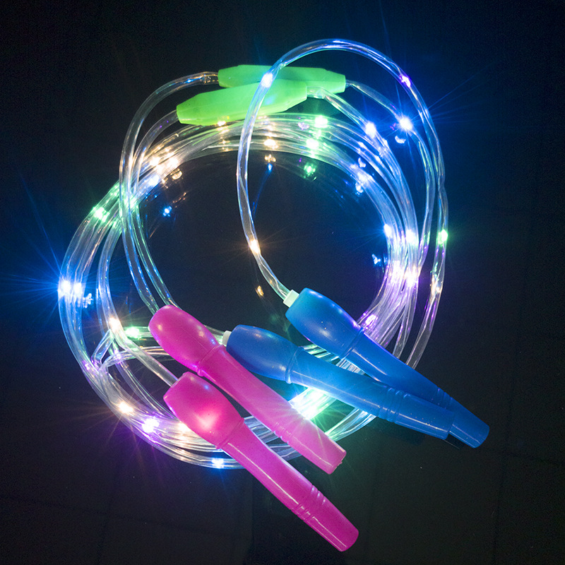 New Luminous Skipping Rope Led Seven Colors Noctilucent Flashing Rope Children&#039;s Stall Hot Sale Health Sports Toys Wholesale
