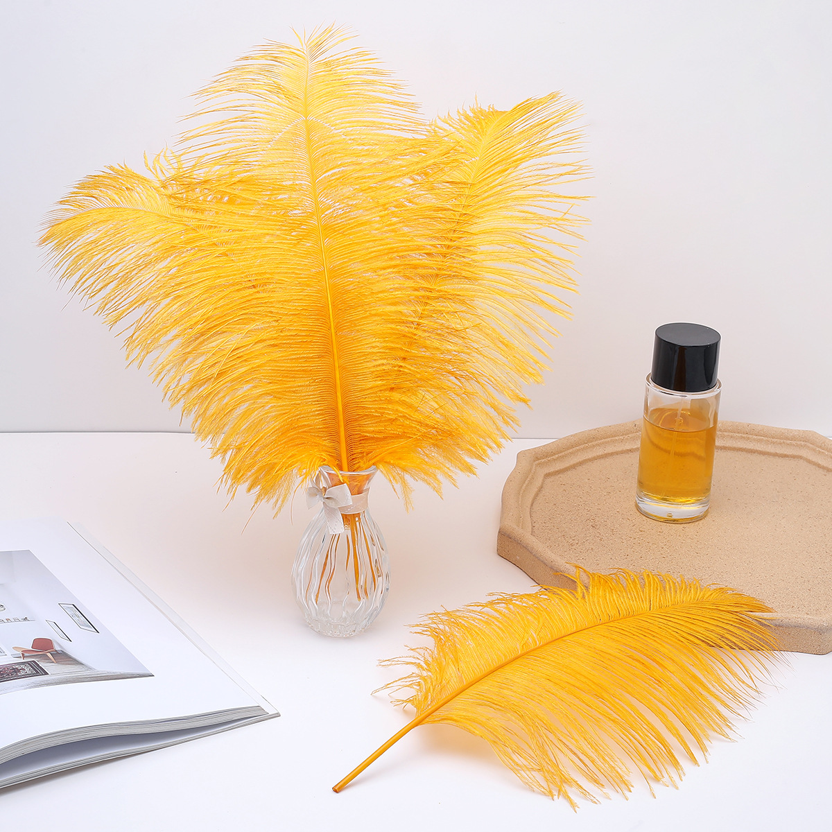 Factory in Stock 25-30cm Colorful Ostrich Feather Wedding Flower Arrangement Decoration DIY Ornament Accessories Variety Feather