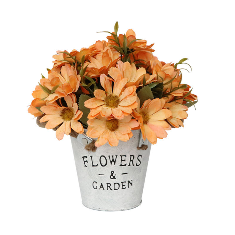 [Buy Flowers and Send Flower Pots] Popular Fake/Artificial Flower Iron Potted Dried Flower Garden Home Wedding Flower Ornaments