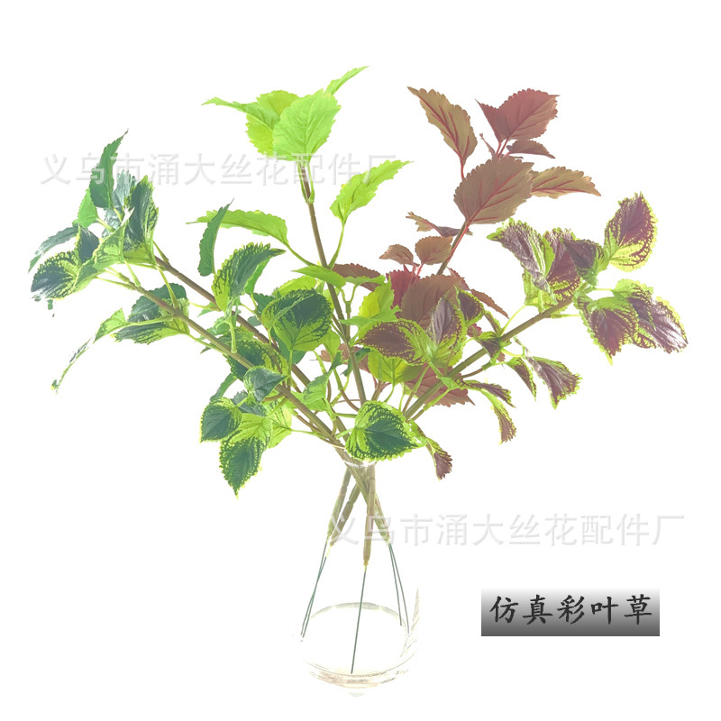 Imitate Leaves Simulation Colorful Su Wholesale Christmas Courtyard Decoration Engineering Wedding Flower Arrangement Green Plant Simulation Coleus