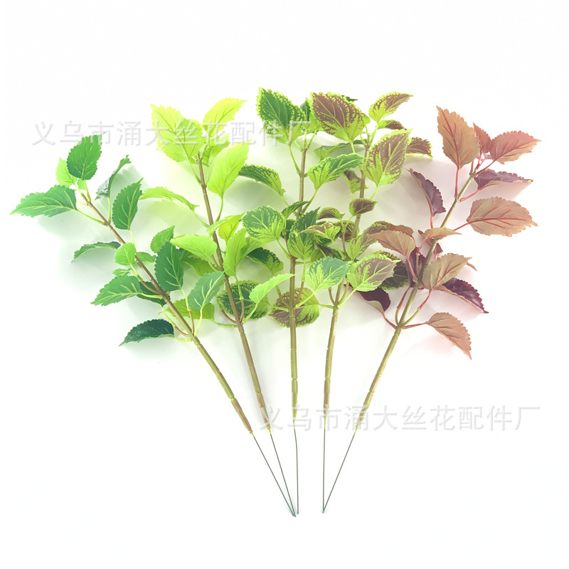 Imitate Leaves Simulation Colorful Su Wholesale Christmas Courtyard Decoration Engineering Wedding Flower Arrangement Green Plant Simulation Coleus