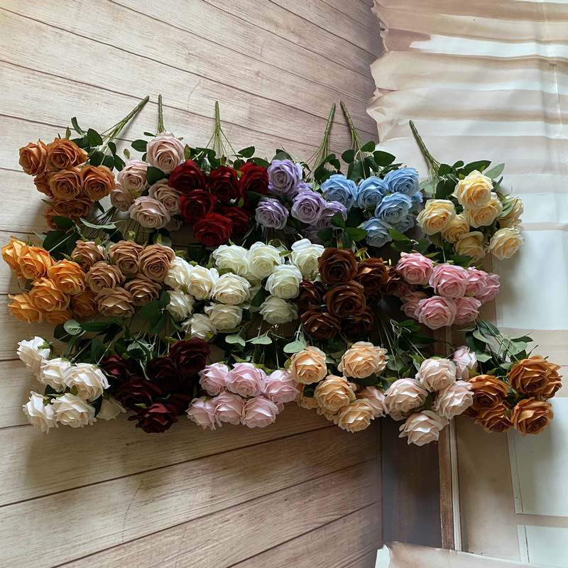 9-Head Rose Wedding Garden Decoration Indoor Living Room Decoration Wedding flower