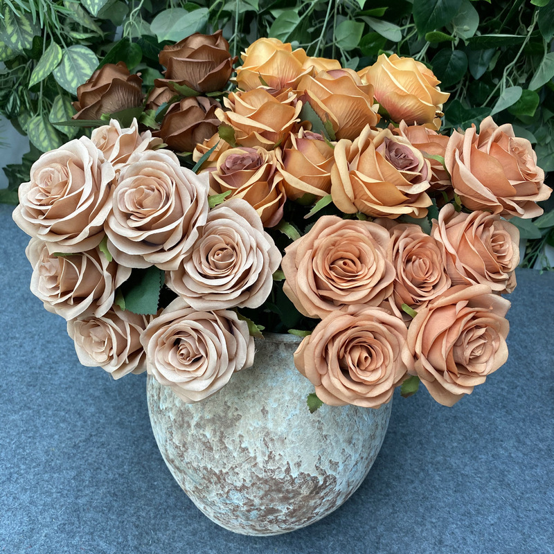 9-Head Rose Wedding Garden Decoration Indoor Living Room Decoration Wedding flower