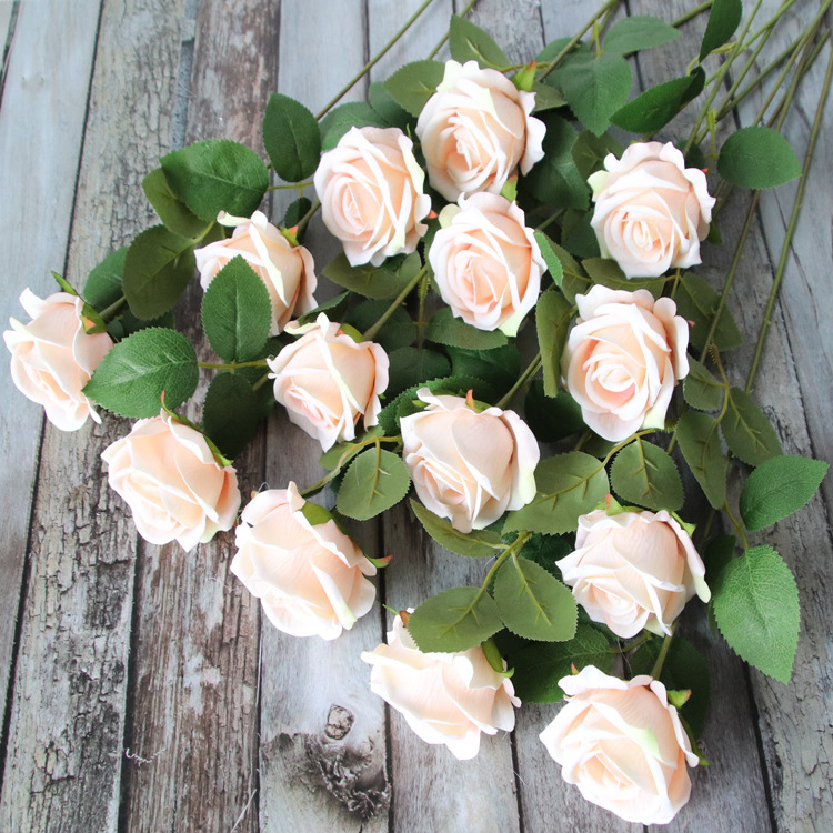 Artificial Rose Single Stem Flannel Rose Valentine's Day Gift Wedding Flower Home Decoration Rose Artificial Rose Single Stem Flannel Rose Valentine's Day Gift Wedding Flower Home Decoration Rose