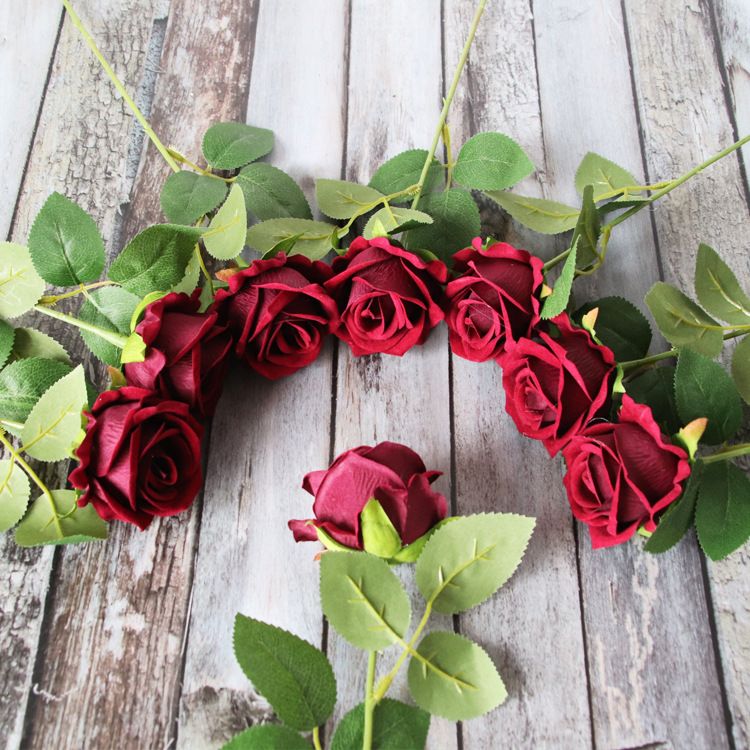 Artificial Rose Single Stem Flannel Rose Valentine&#039;s Day Gift Wedding Flower Home Decoration Rose