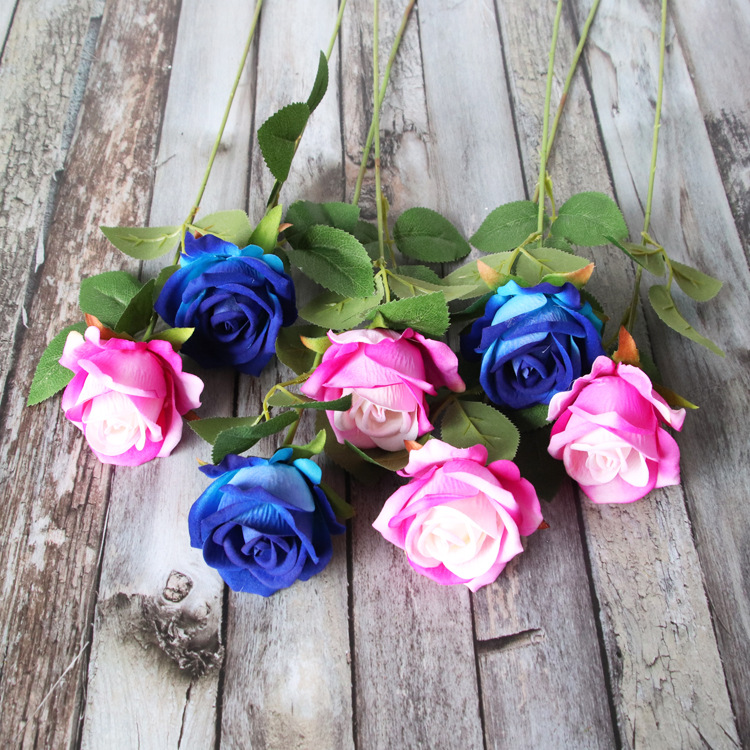 Artificial Rose Single Stem Flannel Rose Valentine's Day Gift Wedding Flower Home Decoration Rose Artificial Rose Single Stem Flannel Rose Valentine's Day Gift Wedding Flower Home Decoration Rose
