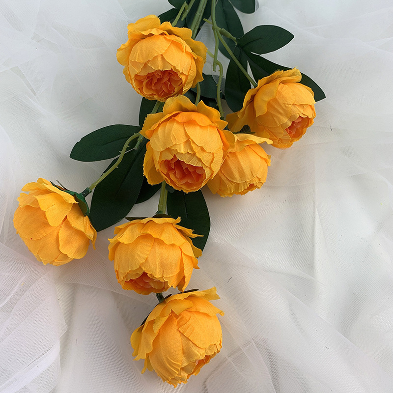 Artificial Flower 7 Exquisite Peony Living Room Fake Flower Emulational Flower Decoration Decorative Silk Flower Wedding Flower Floor Flower Wholesale