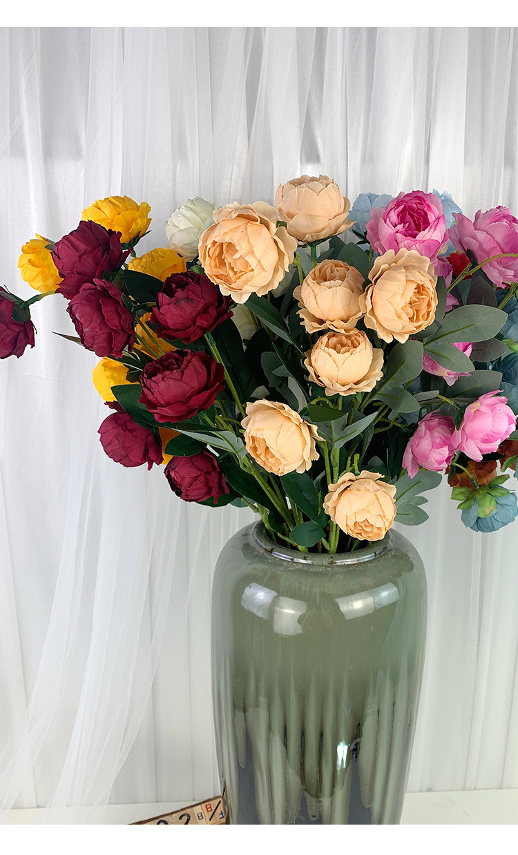 Artificial Flower 7 Exquisite Peony Living Room Fake Flower Emulational Flower Decoration Decorative Silk Flower Wedding Flower Floor Flower Wholesale Artificial Flower 7 Exquisite Peony Living Room Fake Flower Emulational Flower Decoration Decorative Silk Flower Wedding Flower Floor Flower Wholesale