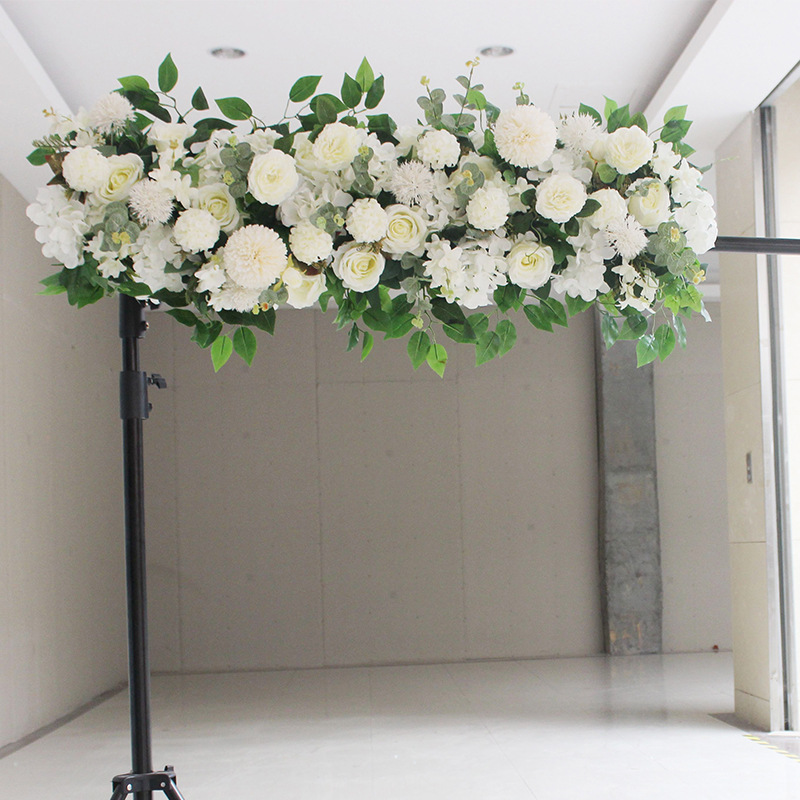 New Wedding Flower Row Wedding Stage Background Wall Decoration Decorative Flowers Outdoor Mori Style Wedding Ceremony Layout Long Row Flower Fake Flower