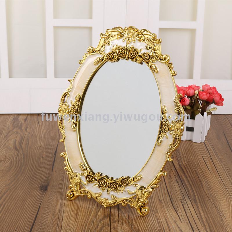 High definition mirror table top dressing mirror portable European dressing mirror marriage simple single mirror frame