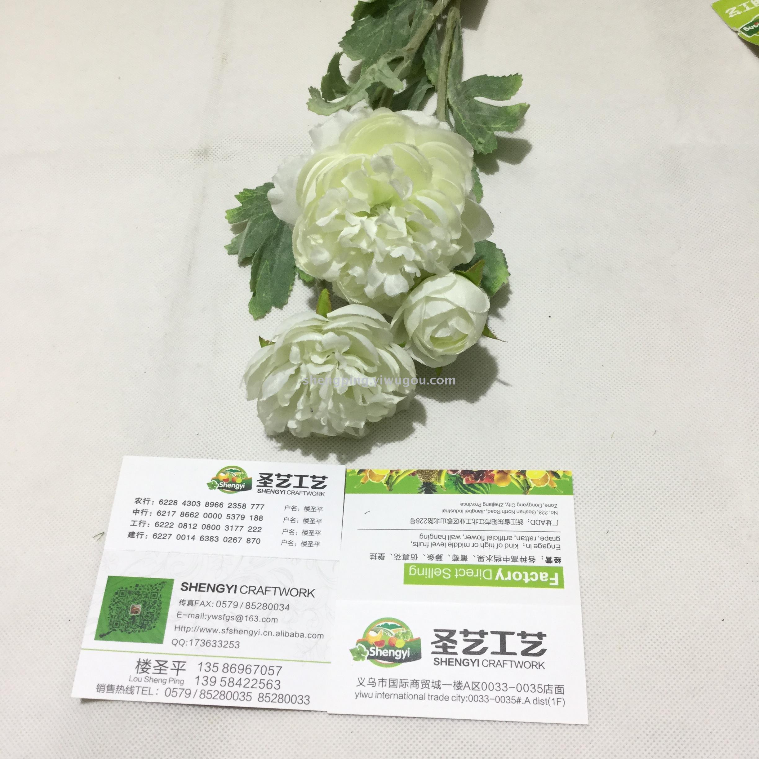 Simulation flower three head snow lotus false flower silk wedding flower arrangement decoration home decoration piece rural style