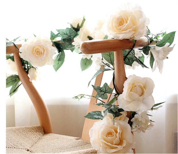 Ultra realistic rose wedding flower simulation rattan cane Ultra realistic rose wedding flower simulation rattan cane