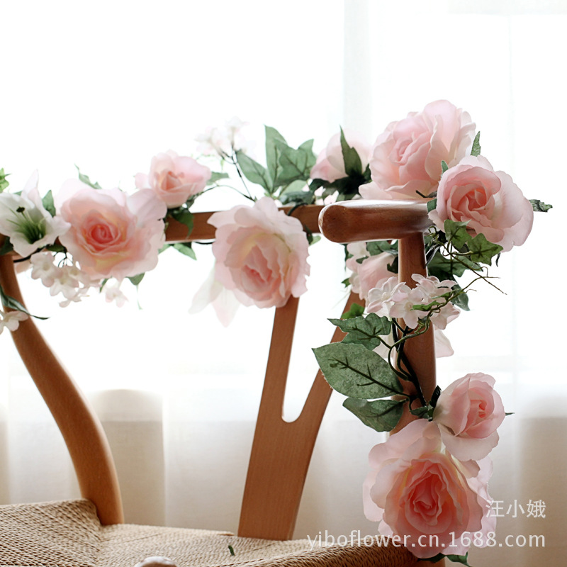Ultra realistic rose wedding flower simulation rattan cane Ultra realistic rose wedding flower simulation rattan cane