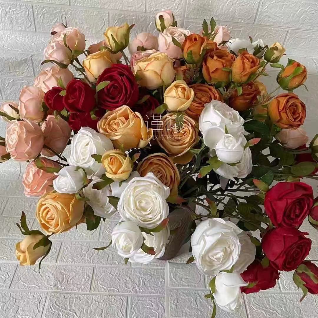 Artificial Rose 3 Imperial Concubine Rose Wedding Ceremony Road Lead Flower Auditorium Flower Wedding flower