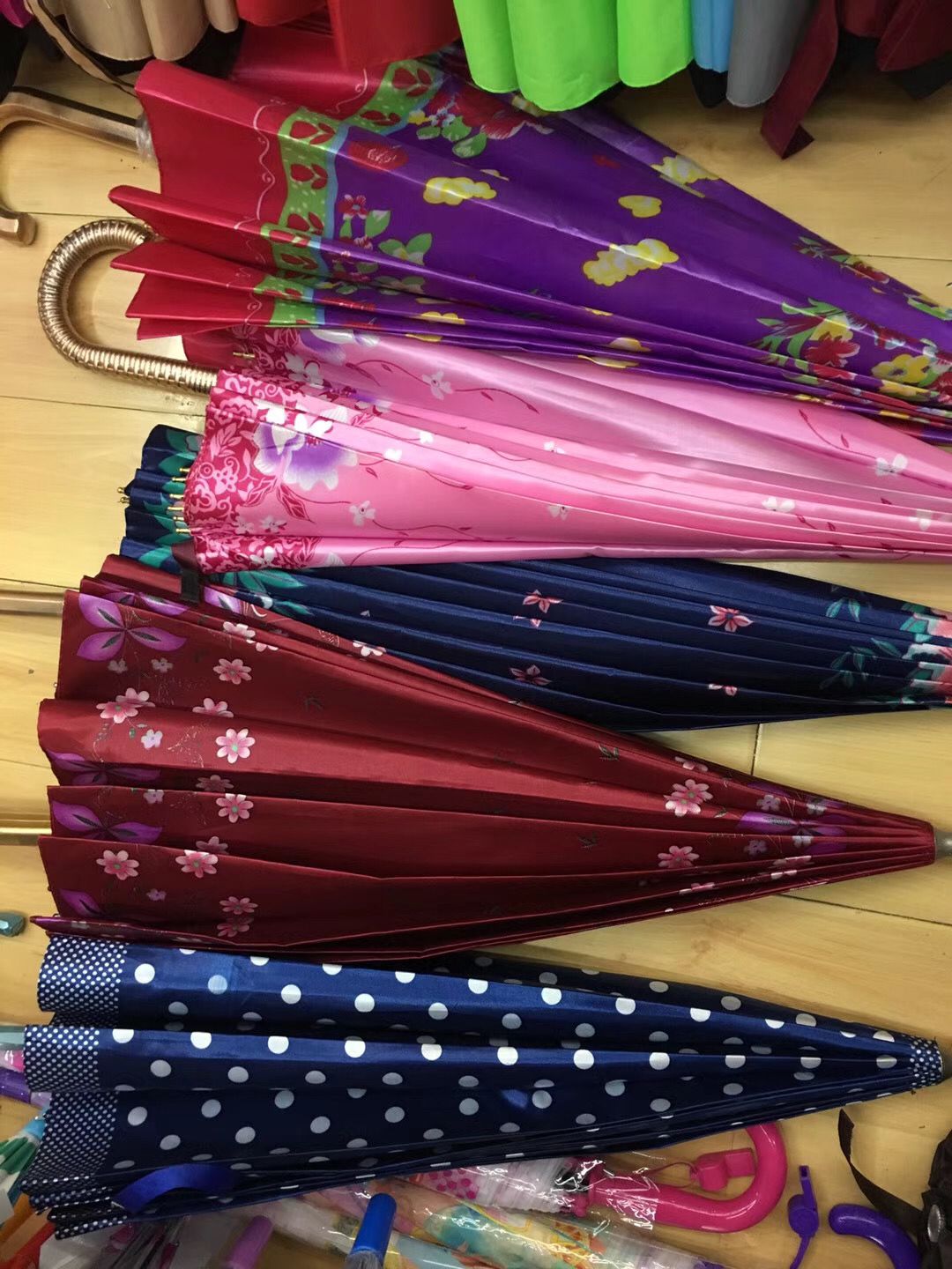 56cm 12-Bone Automatic Satin Umbrella Sun-Proof Rain-Proof Satin Fabric Rain-Proof Dual-Use Supermarket Special Offer Low Price Wholesale