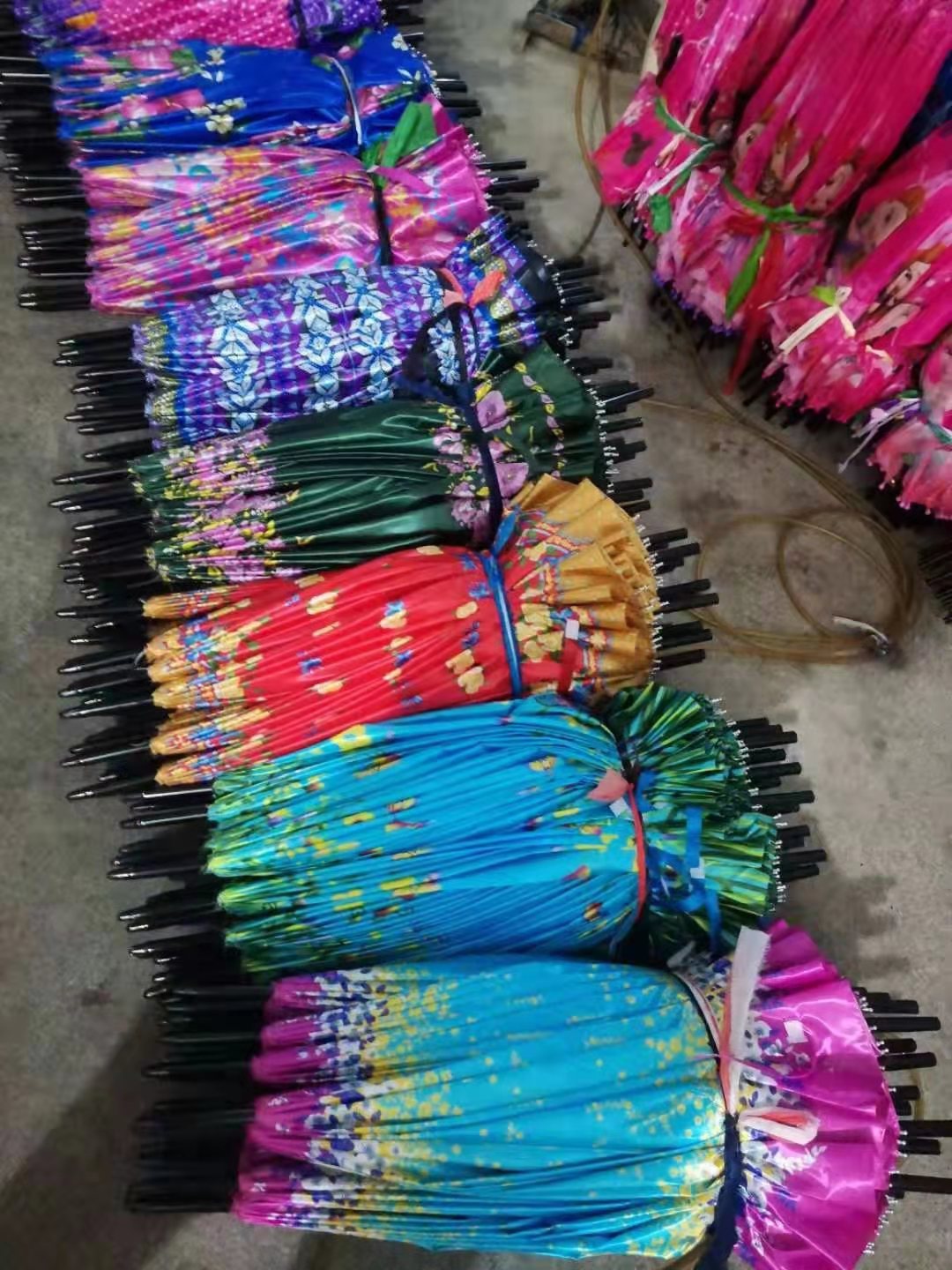 56cm 12-Bone Automatic Satin Umbrella Sun-Proof Rain-Proof Satin Fabric Rain-Proof Dual-Use Supermarket Special Offer Low Price Wholesale
