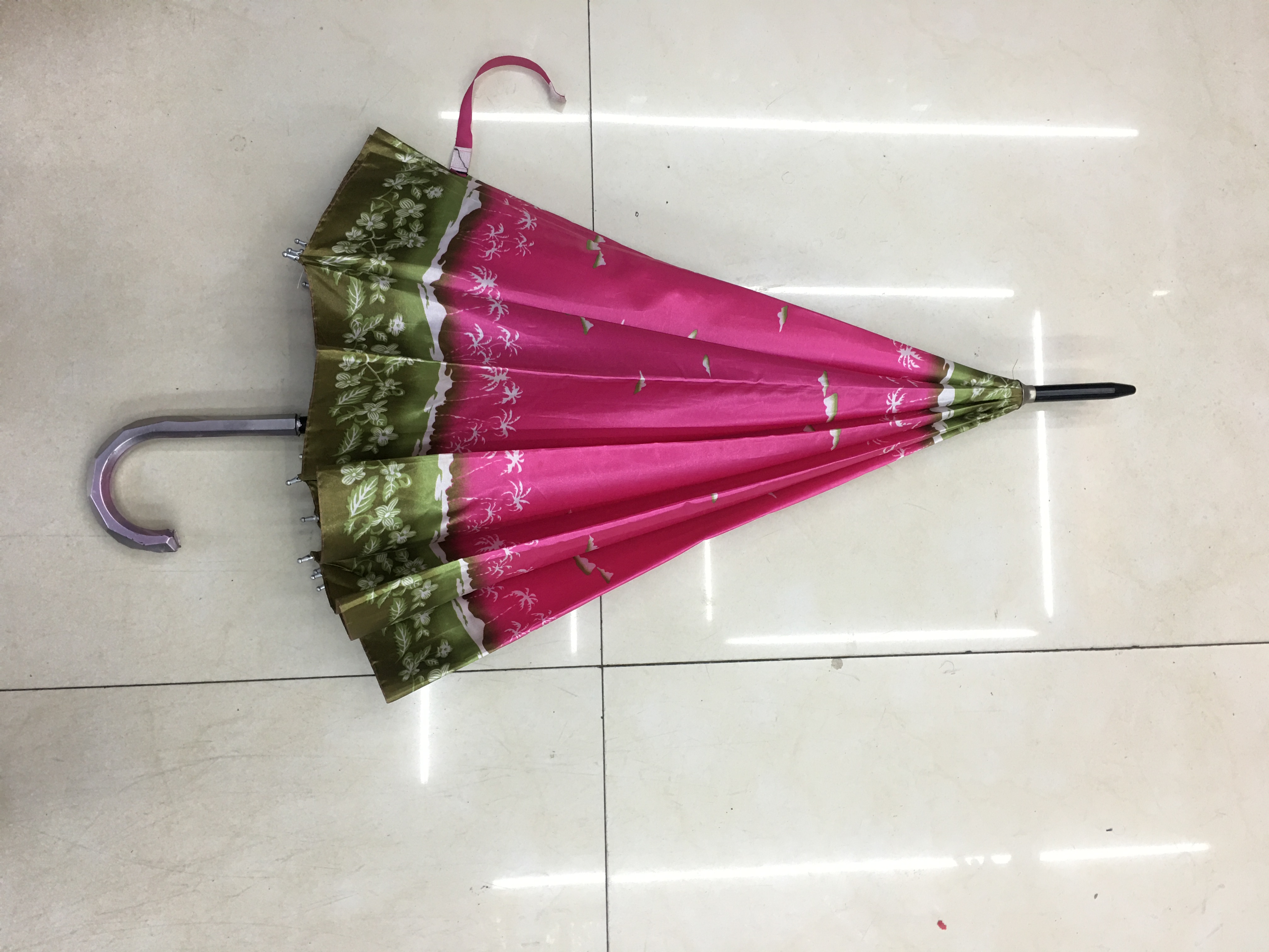 56cm 12-Bone Automatic Satin Umbrella Sun-Proof Rain-Proof Satin Fabric Rain-Proof Dual-Use Supermarket Special Offer Low Price Wholesale