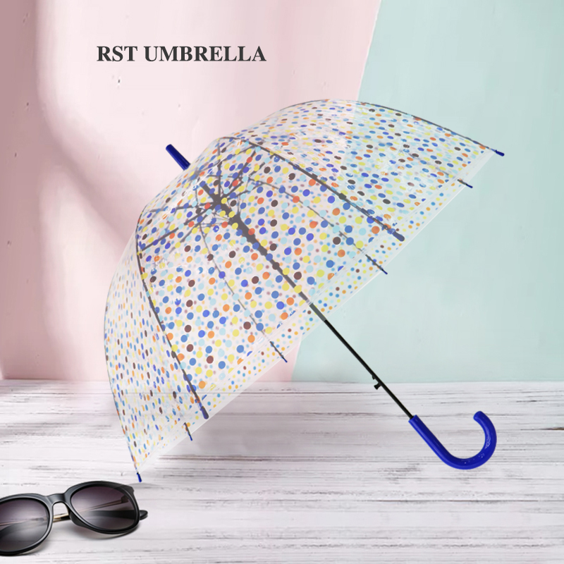 【RST022】 manufacturers spot dots transparent umbrella wholesale gift umbrella umbrella umbrella straight umbrella