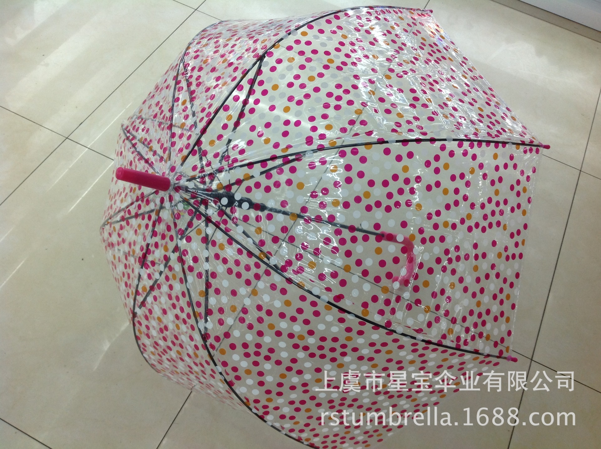 【RST022】 manufacturers spot dots transparent umbrella wholesale gift umbrella umbrella umbrella straight umbrella