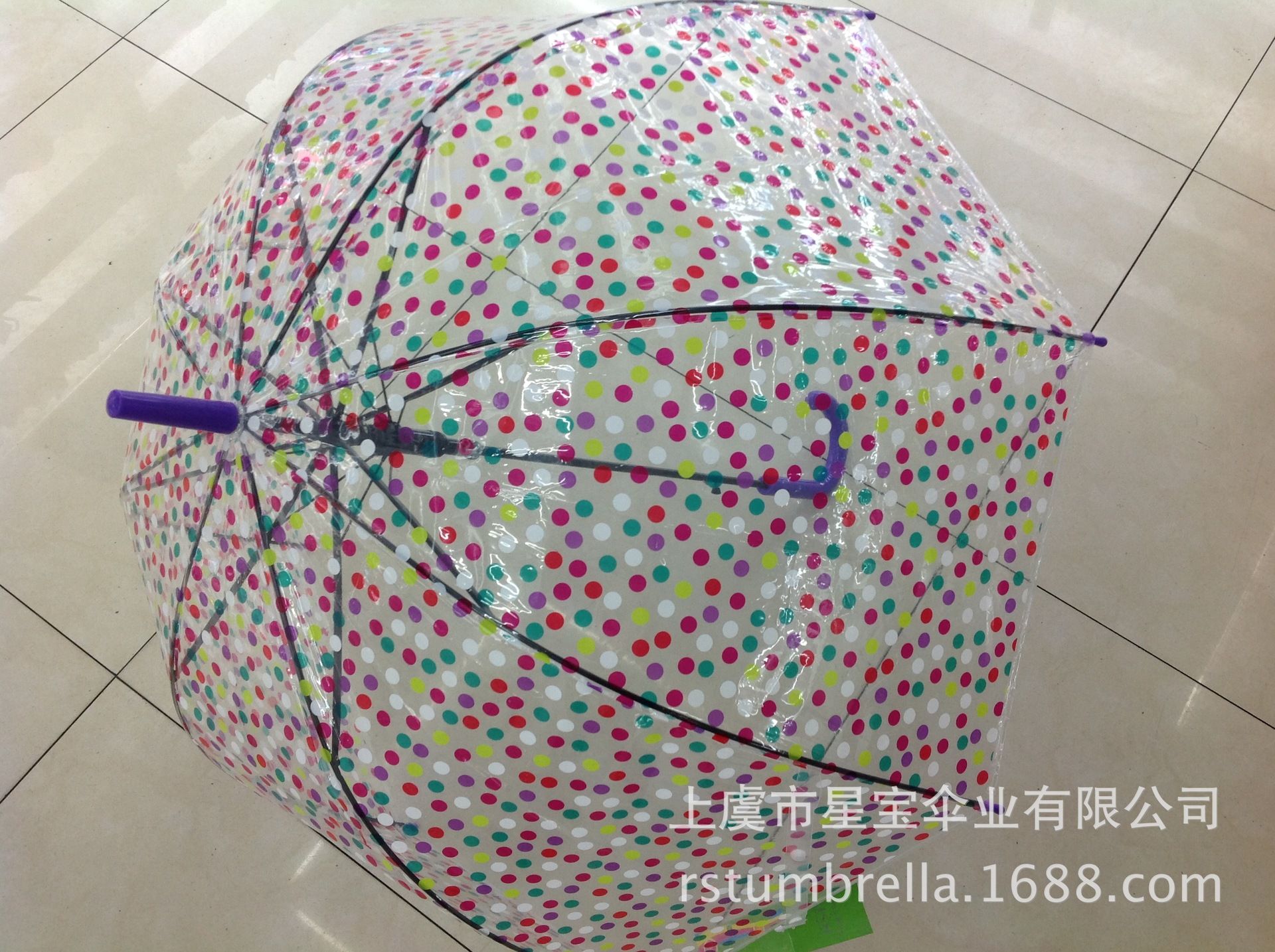 【RST022】 manufacturers spot dots transparent umbrella wholesale gift umbrella umbrella umbrella straight umbrella