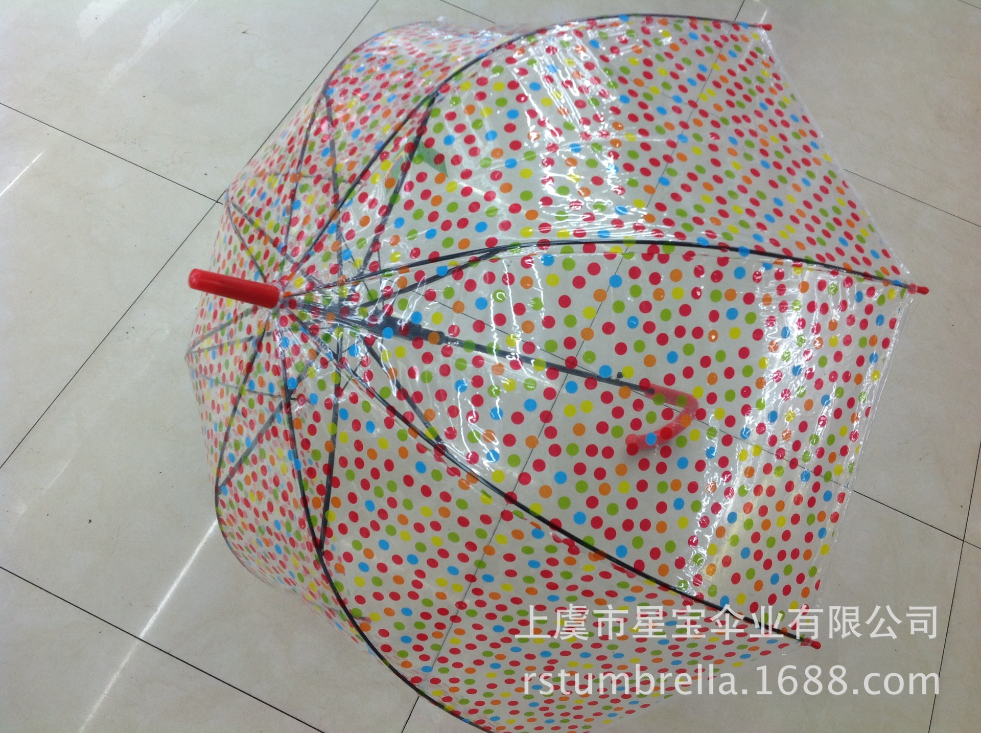 【RST022】 manufacturers spot dots transparent umbrella wholesale gift umbrella umbrella umbrella straight umbrella