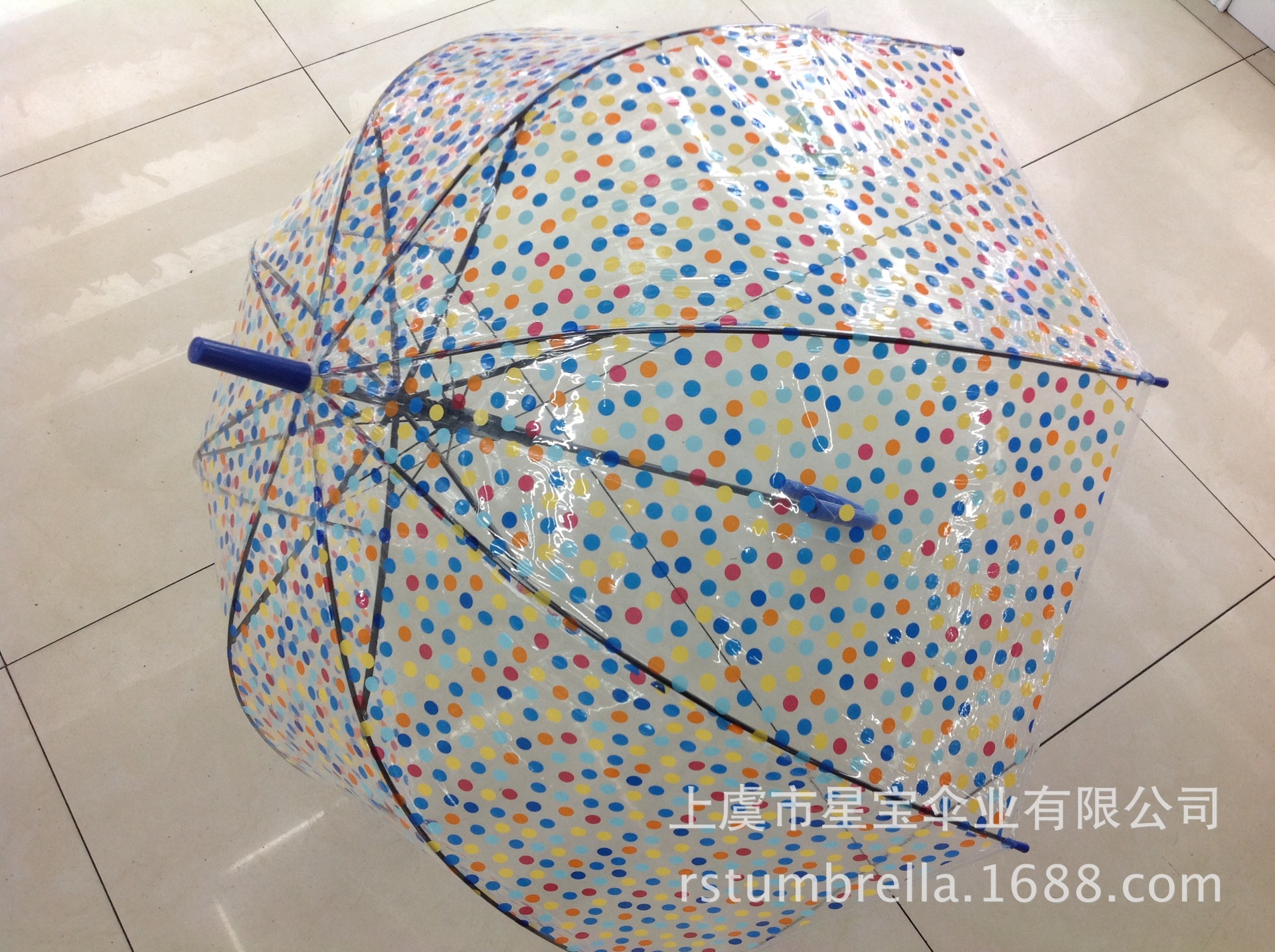 【RST022】 manufacturers spot dots transparent umbrella wholesale gift umbrella umbrella umbrella straight umbrella