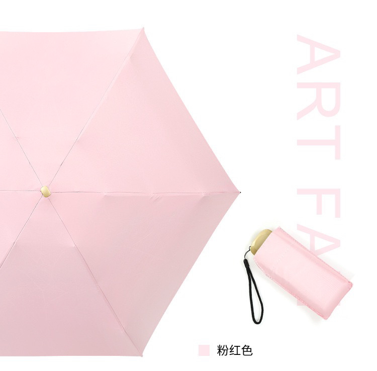 Five-Fold Aluminum Alloy Ultra Light Folding UV Sun Protection UV Protection Black Glue Rain and Rain Dual-Use Pocket Umbrella Mini Women's Umbrella Five-Fold Aluminum Alloy Ultra Light Folding UV Sun Protection UV Protection Black Glue Rain and Rain Dual-Use Pocket Umbrella Mini Women's Umbrella
