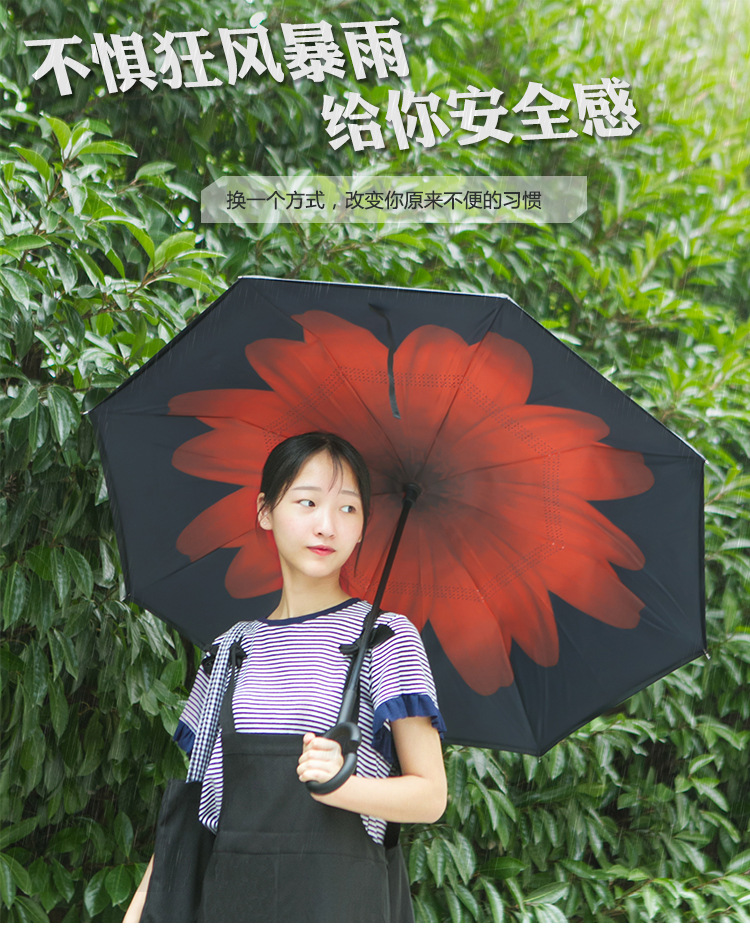 Reverse Direction Umbrella Foldable Rain and Rain Dual-Use Oversized Umbrella for Two Persons Car Special Double-Layer Reverse Wall-Free C- Type Reverse Direction Umbrella Foldable Rain and Rain Dual-Use Oversized Umbrella for Two Persons Car Special Double-Layer Reverse Wall-Free C- Type