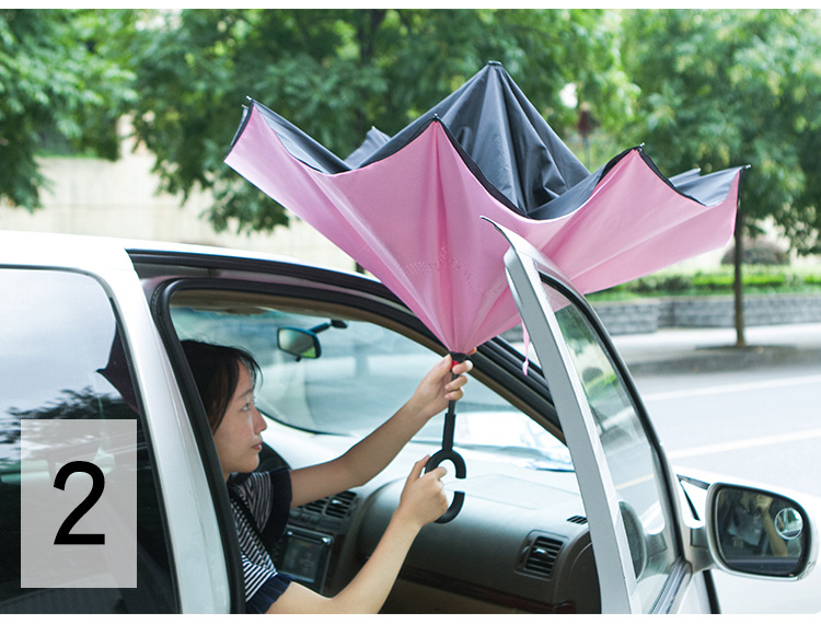 Reverse Direction Umbrella Foldable Rain and Rain Dual-Use Oversized Umbrella for Two Persons Car Special Double-Layer Reverse Wall-Free C- Type Reverse Direction Umbrella Foldable Rain and Rain Dual-Use Oversized Umbrella for Two Persons Car Special Double-Layer Reverse Wall-Free C- Type