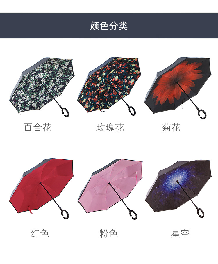 Reverse Direction Umbrella Foldable Rain and Rain Dual-Use Oversized Umbrella for Two Persons Car Special Double-Layer Reverse Wall-Free C- Type Reverse Direction Umbrella Foldable Rain and Rain Dual-Use Oversized Umbrella for Two Persons Car Special Double-Layer Reverse Wall-Free C- Type