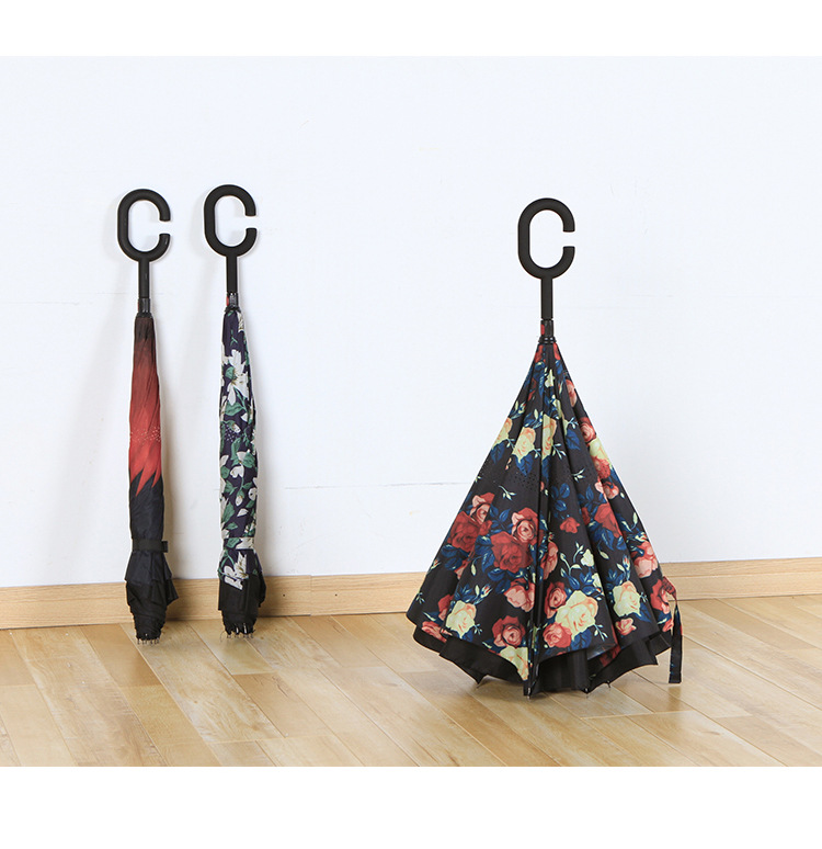 Reverse Direction Umbrella Foldable Rain and Rain Dual-Use Oversized Umbrella for Two Persons Car Special Double-Layer Reverse Wall-Free C- Type Reverse Direction Umbrella Foldable Rain and Rain Dual-Use Oversized Umbrella for Two Persons Car Special Double-Layer Reverse Wall-Free C- Type