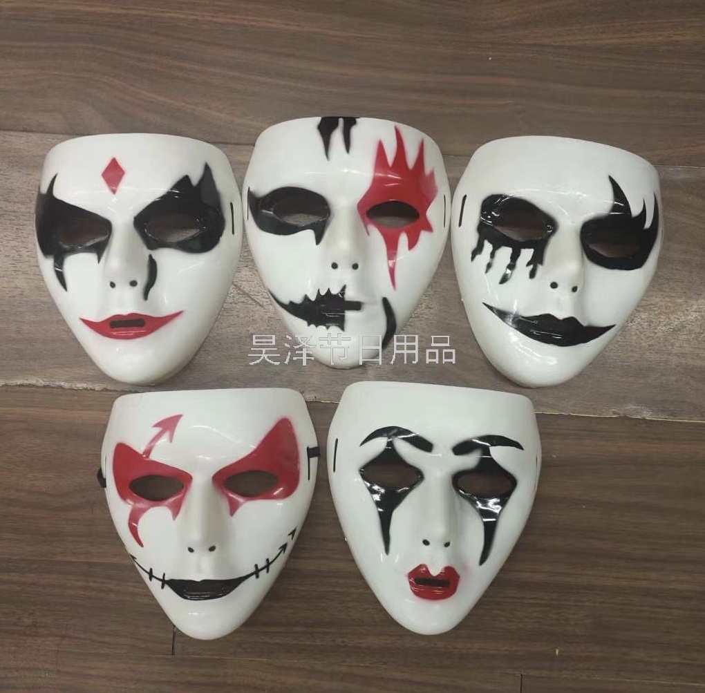 Clown Hand-Painted Mask Anime Cos Face Painting Thousand-Change Two-Dimensional Pattern Ball Ghost Face Mask Comic Show Props Clown Hand-Painted Mask Anime Cos Face Painting Thousand-Change Two-Dimensional Pattern Ball Ghost Face Mask Comic Show Props
