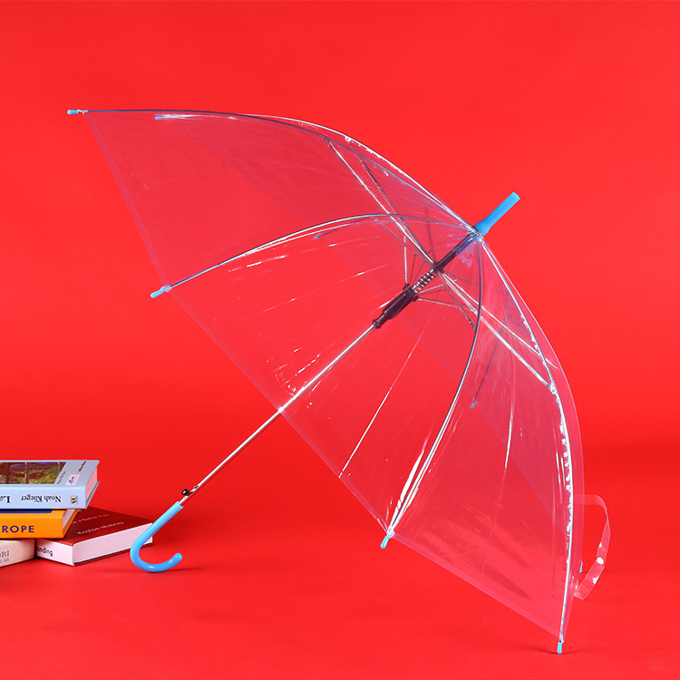 Colorful Transparent Umbrella Straight Rod Automatic Umbrella Long Handle Umbrella Umbrella Logo Colorful Transparent Umbrella Straight Rod Automatic Umbrella Long Handle Umbrella Umbrella Logo