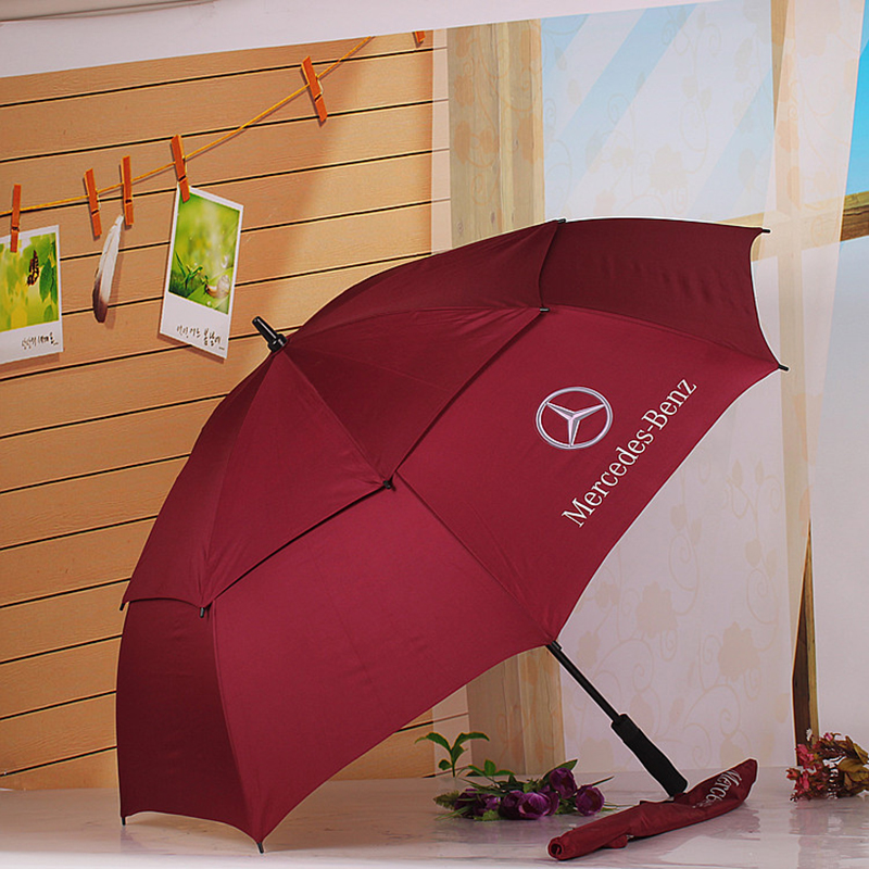 Men&#039;s Business Benz BMW Ferrari Double-Layer Oversized Long Handle Umbrella Double Straight Rod Advertising Umbrella