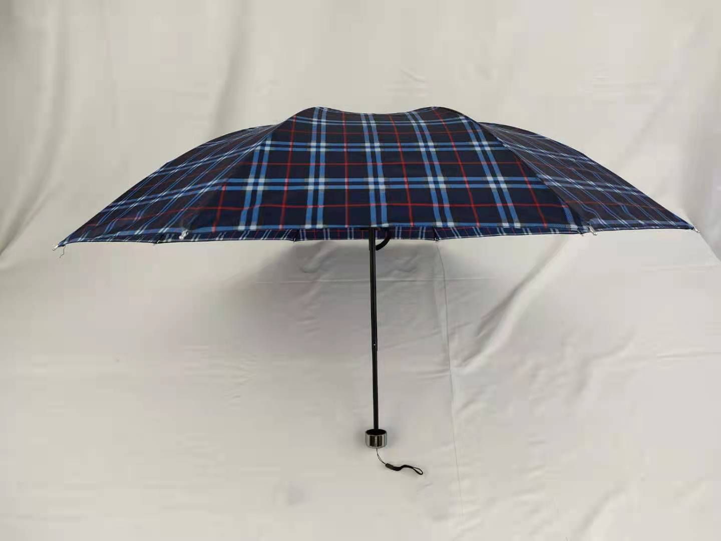 55cm8 Bone Checkered Umbrella Umbrella Non-Woven Cloth Cover Hanging Card Mixed Color Brand New Low Price Wholesale Foreign Trade Supermarket Special Supply