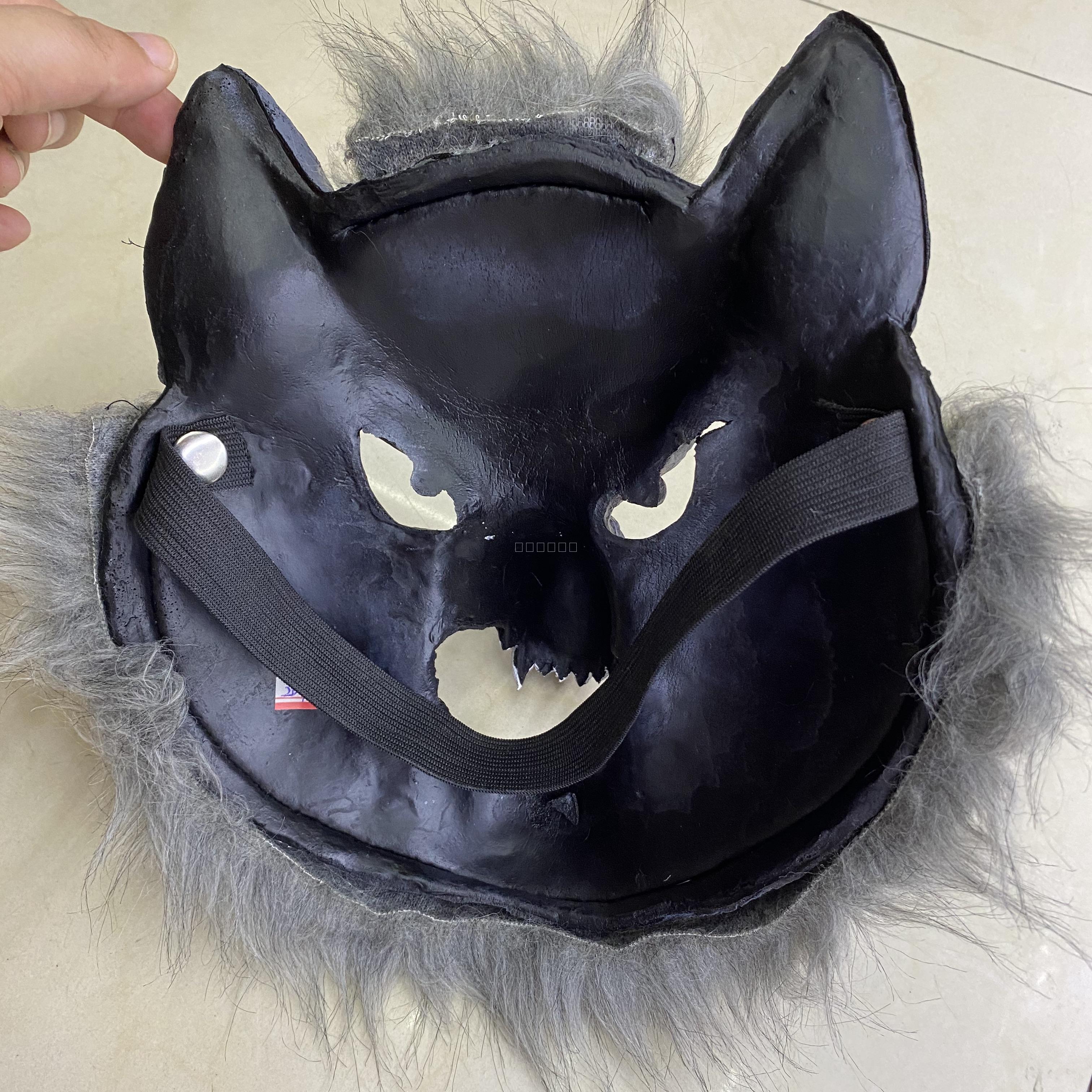 Halloween PU Foam Soft Mask Horror Bleeding Wolf Head Hood Horror Scary Werewolf Mask with Fur Old German Shepherd Dog Halloween PU Foam Soft Mask Horror Bleeding Wolf Head Hood Horror Scary Werewolf Mask with Fur Old German Shepherd Dog