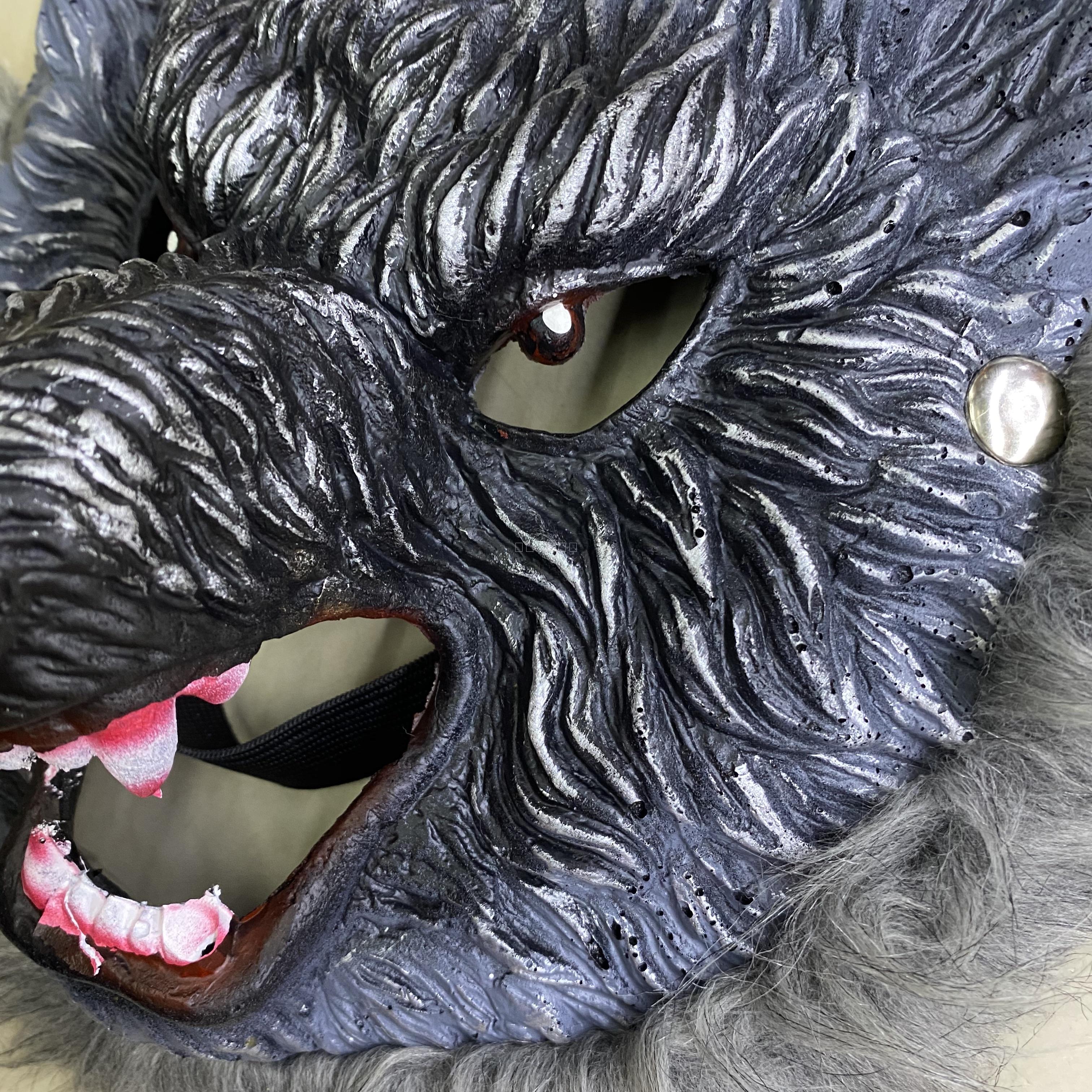 Halloween PU Foam Soft Mask Horror Bleeding Wolf Head Hood Horror Scary Werewolf Mask with Fur Old German Shepherd Dog Halloween PU Foam Soft Mask Horror Bleeding Wolf Head Hood Horror Scary Werewolf Mask with Fur Old German Shepherd Dog