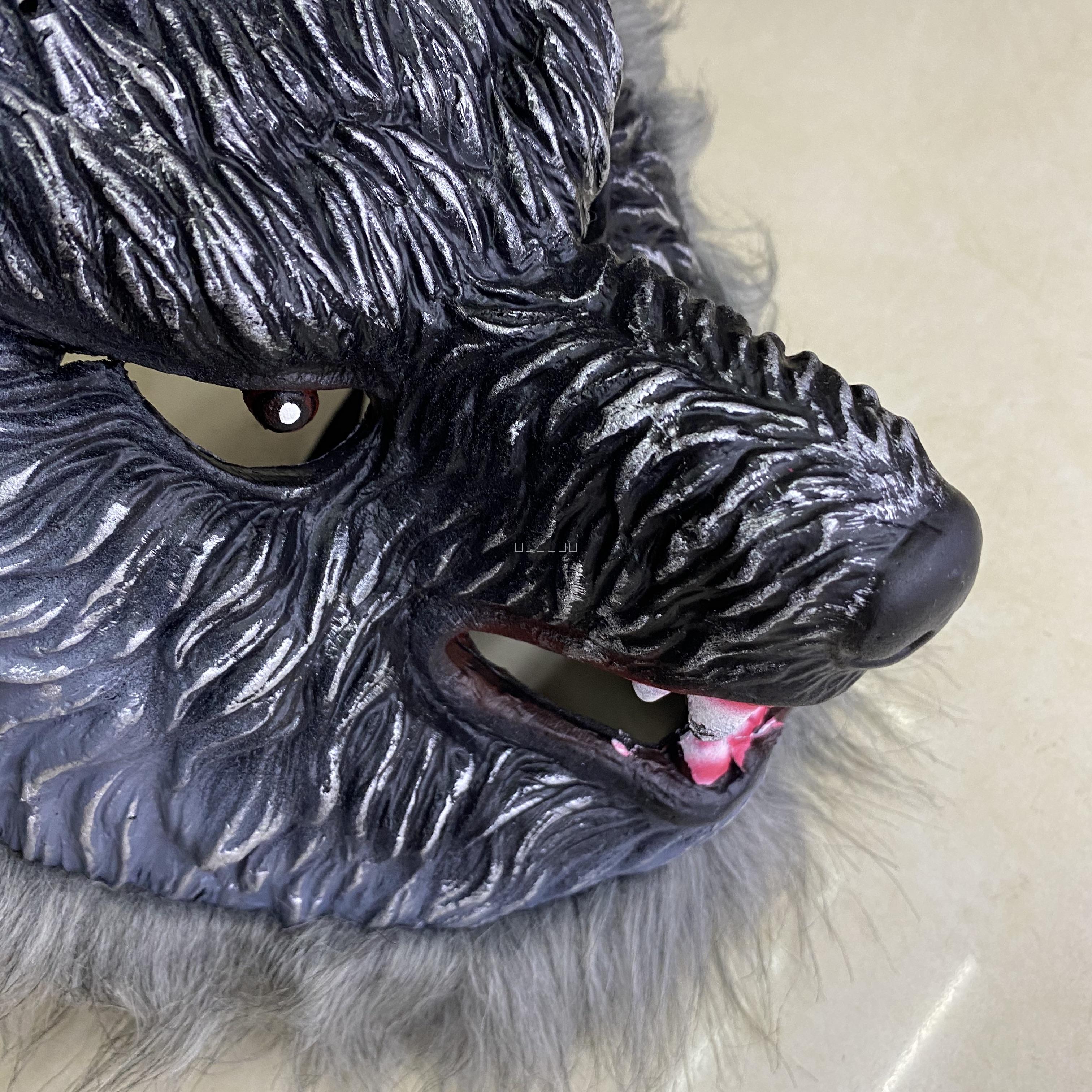 Halloween PU Foam Soft Mask Horror Bleeding Wolf Head Hood Horror Scary Werewolf Mask with Fur Old German Shepherd Dog Halloween PU Foam Soft Mask Horror Bleeding Wolf Head Hood Horror Scary Werewolf Mask with Fur Old German Shepherd Dog