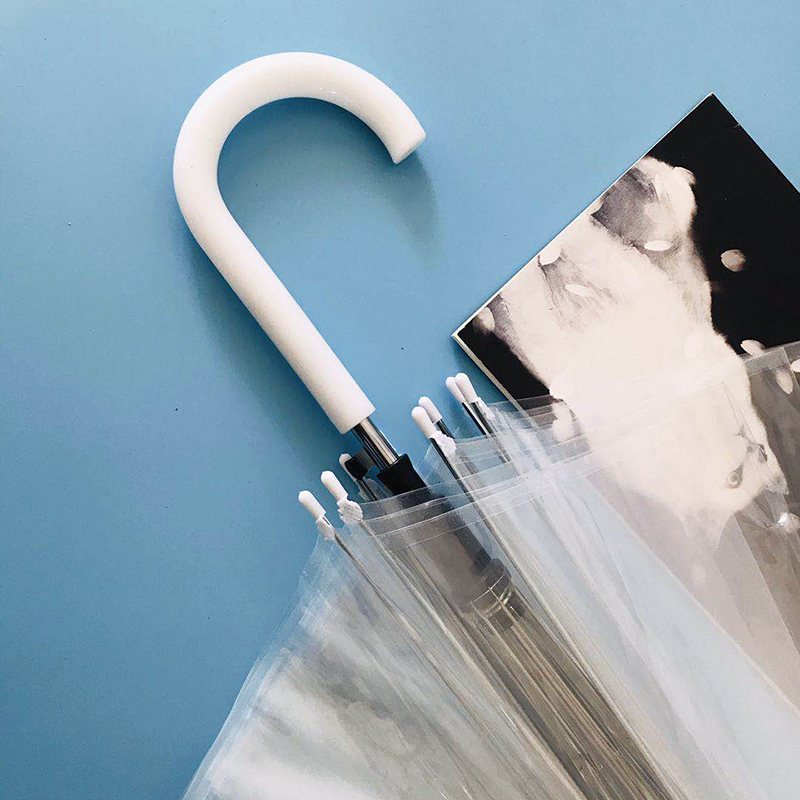 Ins Transparent Umbrella Long Handle Photo Essential Internet Celebrity Student Girls Thick 8 Bones Fresh Wholesale Ins Transparent Umbrella Long Handle Photo Essential Internet Celebrity Student Girls Thick 8 Bones Fresh Wholesale