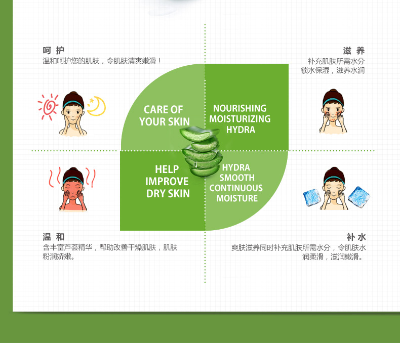 Images Natural Aloe Vera Gel Facial Mask Hydrating Moisturizing Sleep Mask Summer Refreshing Oil Control Aloe Facial Mask