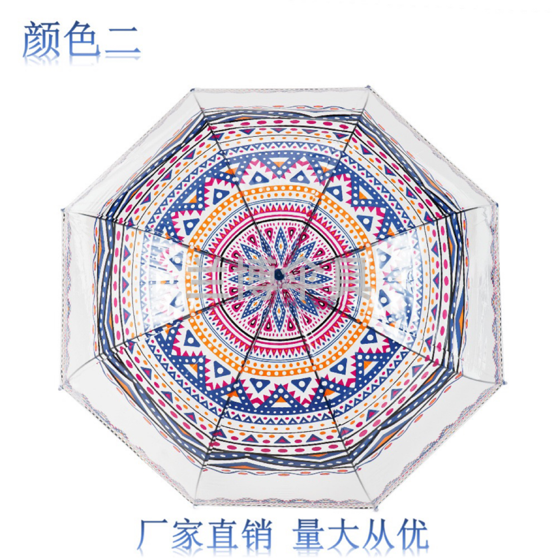 Factory Direct Supply New Automatic Poe Transparent Machine Printing Ins Style Straight Handle Umbrella Adult Umbrella Apollo S Umbrella