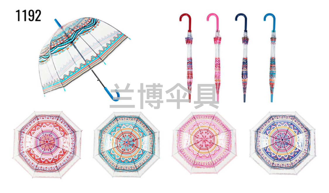 Factory Direct Supply New Automatic Poe Transparent Machine Printing Ins Style Straight Handle Umbrella Adult Umbrella Apollo S Umbrella