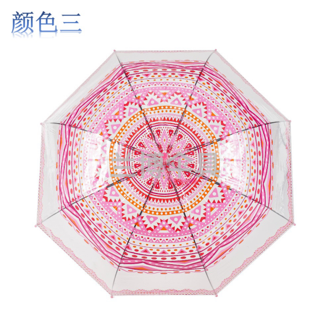 Factory Direct Supply New Automatic Poe Transparent Machine Printing Ins Style Straight Handle Umbrella Adult Umbrella Apollo S Umbrella