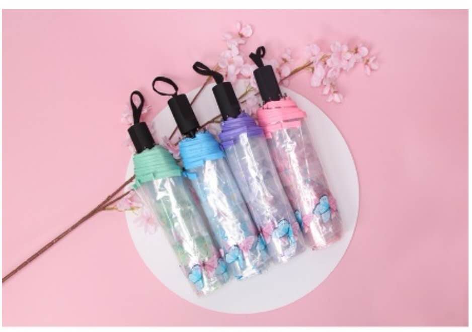 Japanese-Style Long Handle Transparent Frosted Umbrella Photo Internet Hot Fresh Student Children&#039;s Transparent Umbrella Logo Advertising Customization