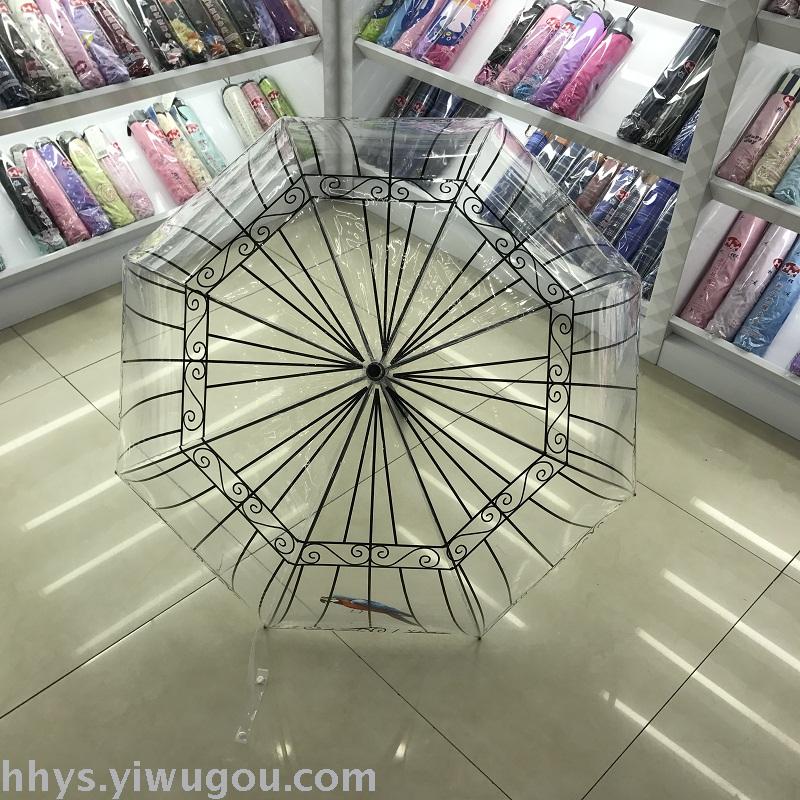 Umbrella, 60cm POE birdcage Printing Umbrella, Transparent Umbrella, Transparent Umbrella, Po Umbrella, Umbrella