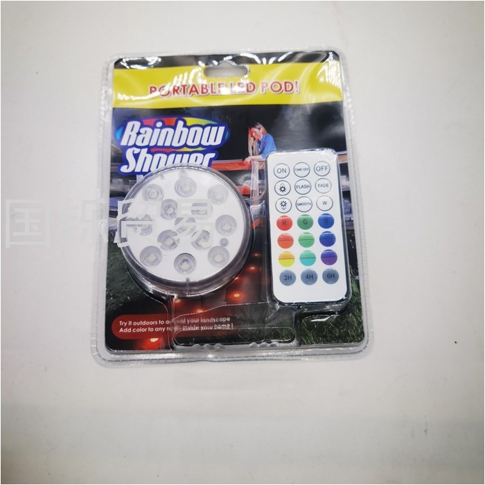 Cross-Border Creative New LED Colorful Remote Control Lights Swimming Pool Floor Waterproof Decorative Light Christmas Lights Small Night Lamp
