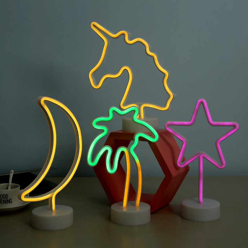 With the base animal ins neon tube LED lights flamingo neon lights decoration lights Christmas lights