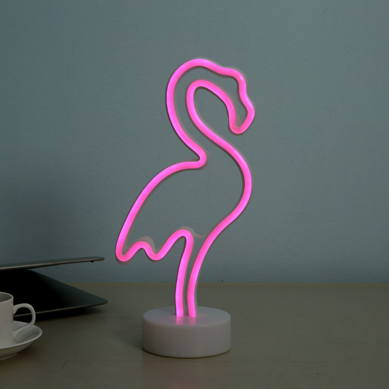 With the base animal ins neon tube LED lights flamingo neon lights decoration lights Christmas lights