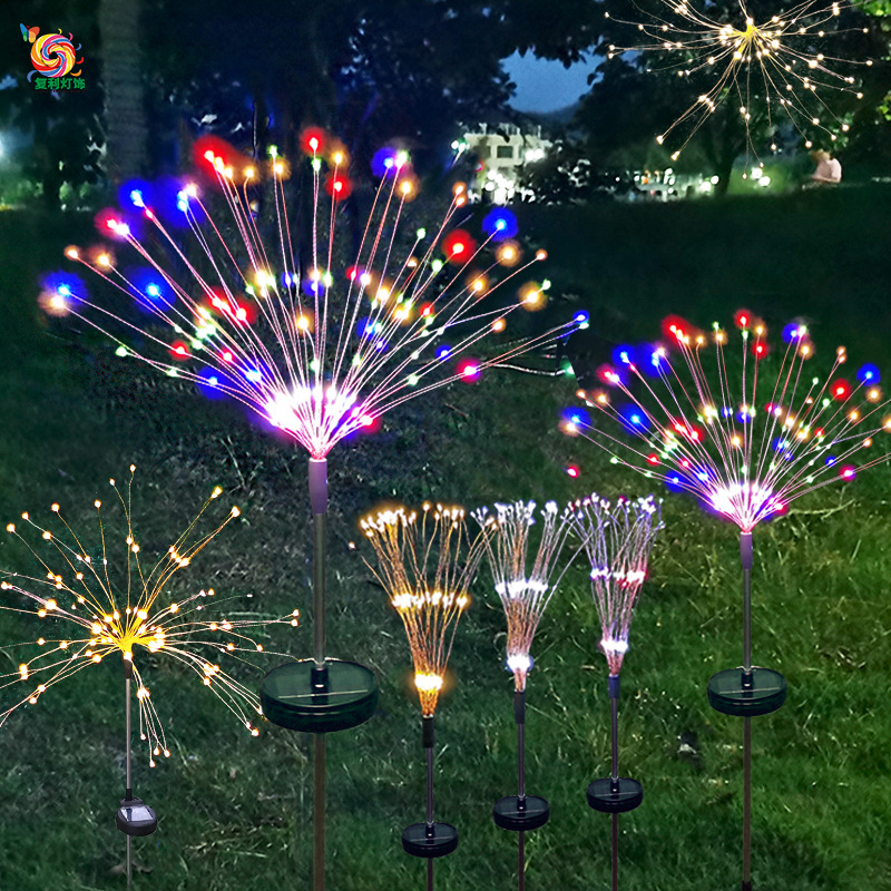 Fireworks Lamp Christmas Outdoor Led Festival Starry Lights Lawn Floor Outlet Christmas Lights Solar-Powered String Lights