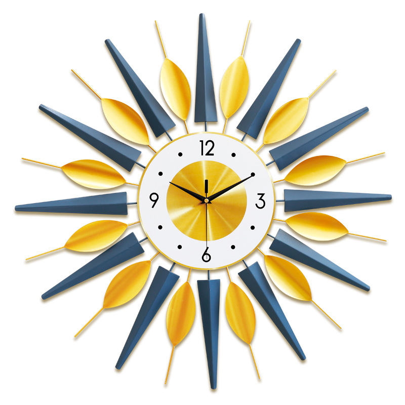 Nordic Clock Simple Living Room Wall Clock Creative Home Decoration Clock Iron Light Luxury Wall Clocks Wall Hanging Cross-Border Hot
